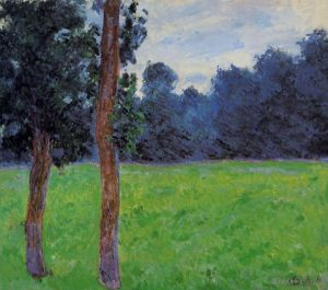 Artist Claude Monet's Work - Two Trees in a Meadow