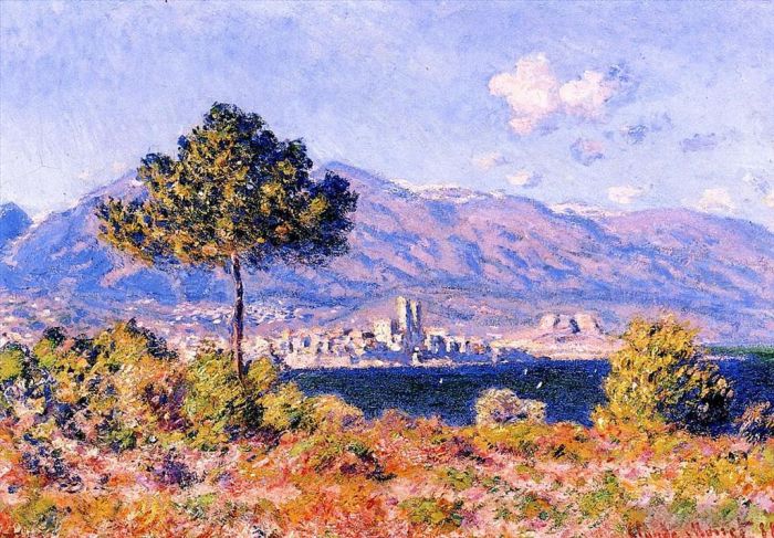 Claude Monet Oil Painting - View of Antibes from the Plateau