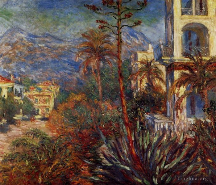 Claude Monet Oil Painting - Villas at Bordighera