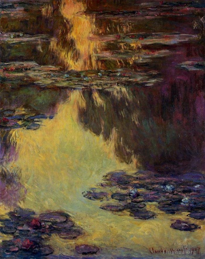 Claude Monet Oil Painting - Water Lilies XIV
