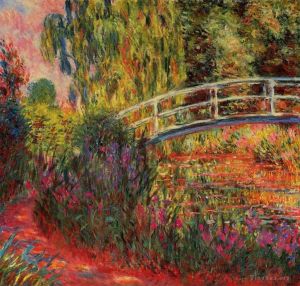 Artist Claude Monet's Work - Water Lily Pond Water Irises