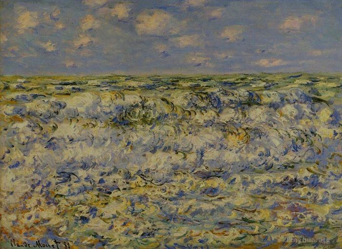 Claude Monet Oil Painting - Waves Breaking