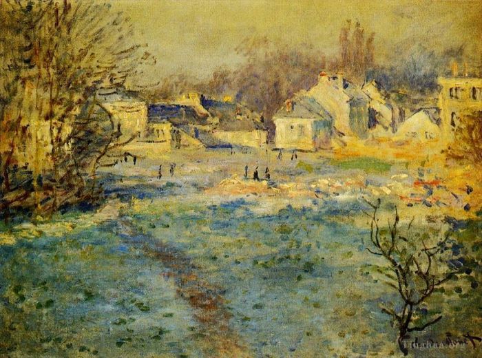 Claude Monet Oil Painting - White Frost