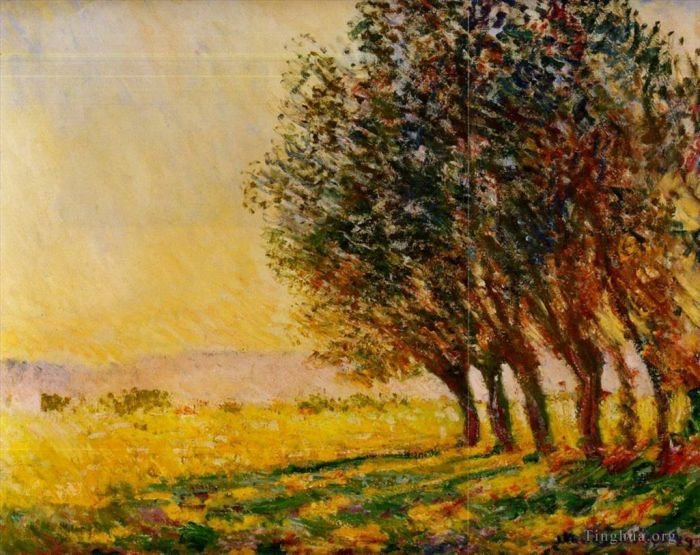 Claude Monet Oil Painting - Willows at Sunset