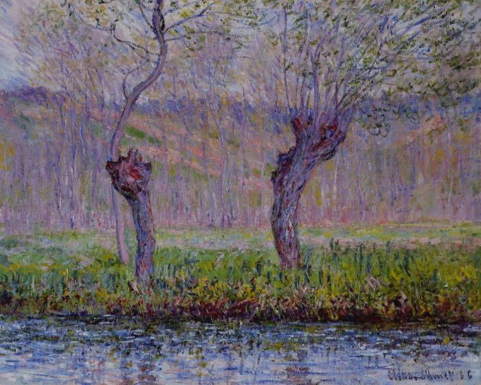 Claude Monet Oil Painting - Willows in Spring