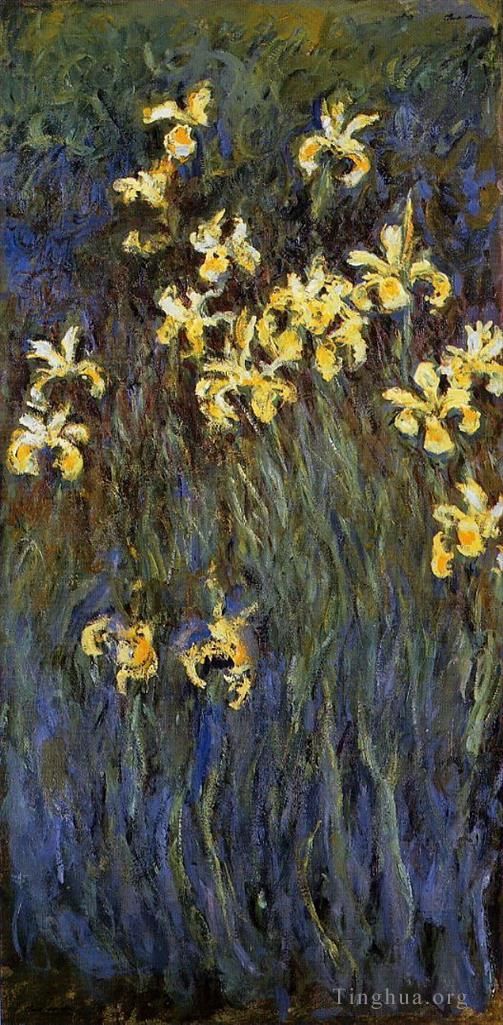 Claude Monet Oil Painting - Yellow Irises II