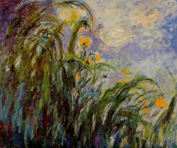 Claude Monet Oil Painting - Yellow Irises