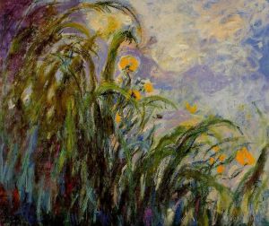 Artist Claude Monet's Work - Yellow Irises