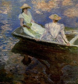 Artist Claude Monet's Work - Young Girls in a Row Boat