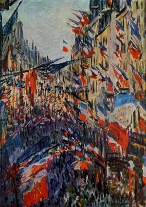 Artist Claude Monet's Work - Rue Saint-Denis in Paris Celebration of 30 June 1878