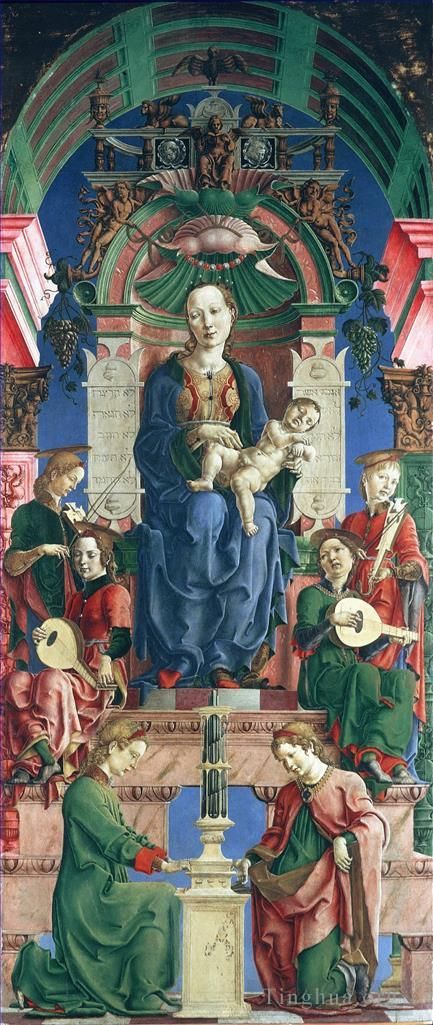 Cosme Tura Various Paintings - Lippi Filippino The virgin and child enthroned