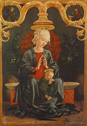 Artist Cosme Tura's Work - Madonna And Child In A Garden