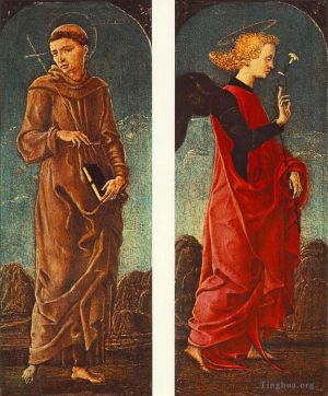 Artist Cosme Tura's Work - St Francis Of Assisi And Announcing Angel