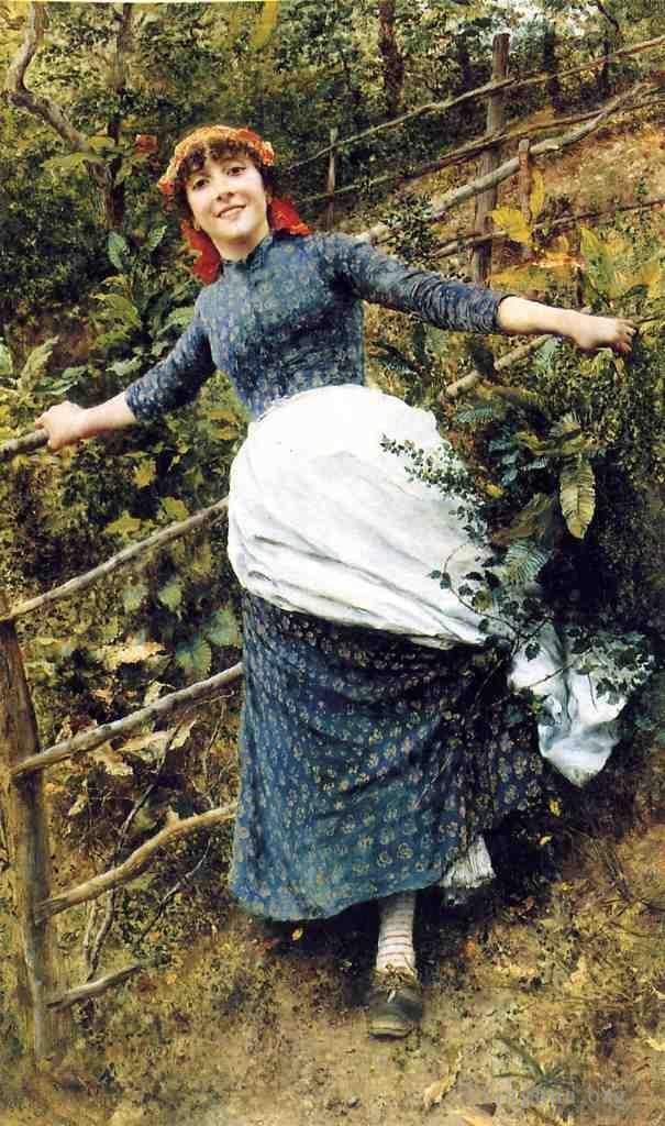Daniel Ridgway Knight Oil Painting - A Summers Folly