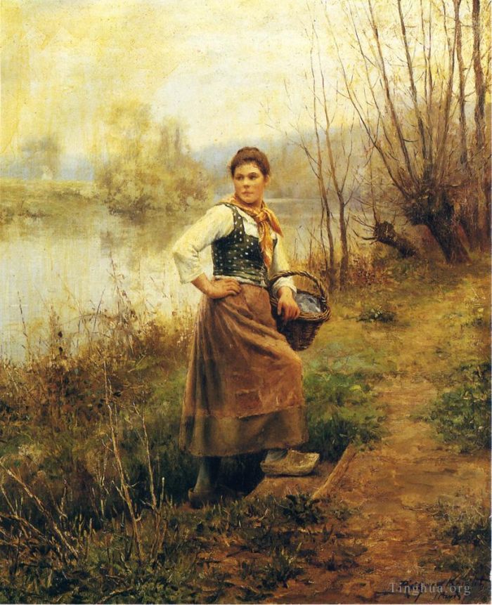 Daniel Ridgway Knight Oil Painting - Country Girl