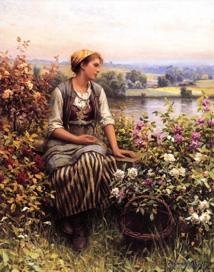 Daniel Ridgway Knight Oil Painting - Daydreaming