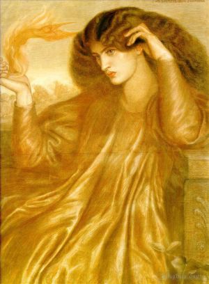 Artist Dante Gabriel Rossetti's Work - La Donna della Fiamma