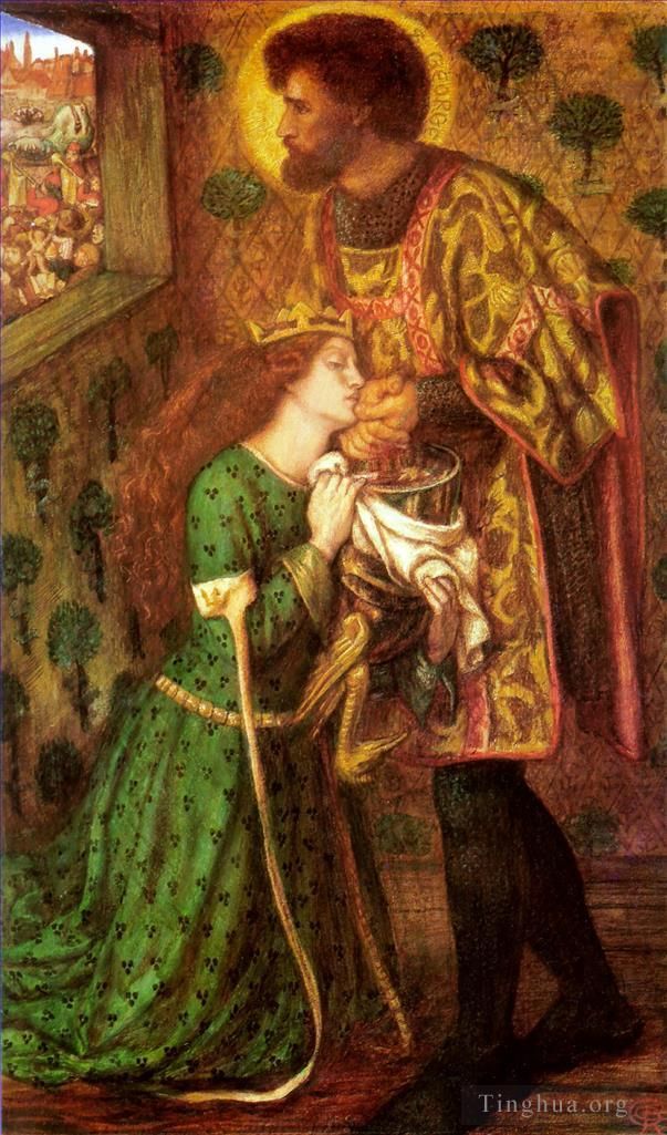Dante Gabriel Rossetti Oil Painting - Saint George and the Princess Sabra