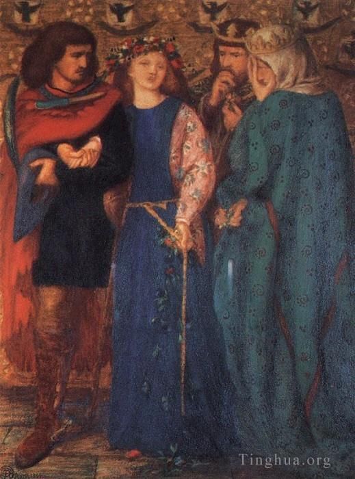 Dante Gabriel Rossetti Oil Painting - The First Madness of Ophelia