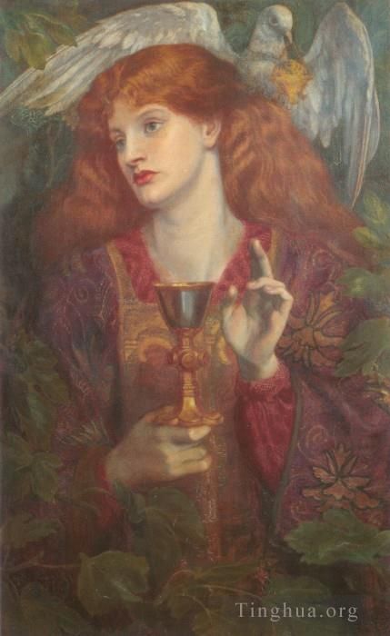 Dante Gabriel Rossetti Oil Painting - The Holy Grail