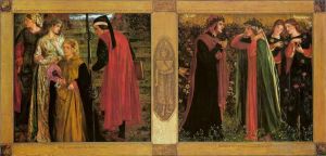 Artist Dante Gabriel Rossetti's Work - The Salutation of Beatrice