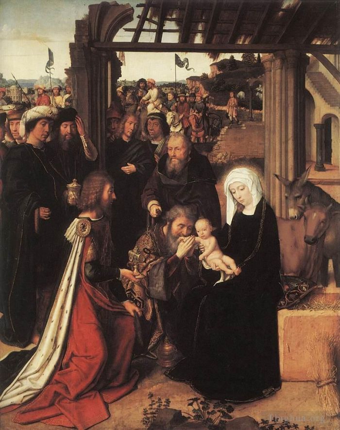 Gerard David Oil Painting - Adoration of the Magi 1500