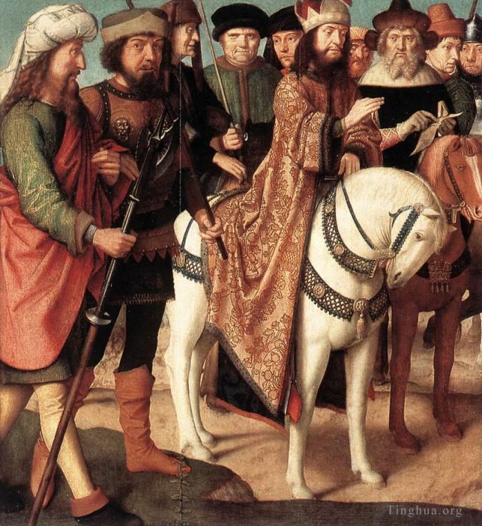 Gerard David Oil Painting - Pilates Dispute with the High Priest
