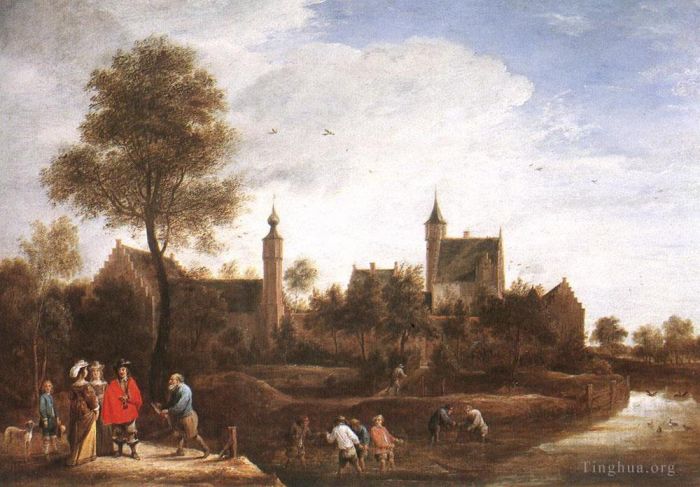 David Teniers the Younger Oil Painting - A View Of Het Sterckshof Near Antwerp