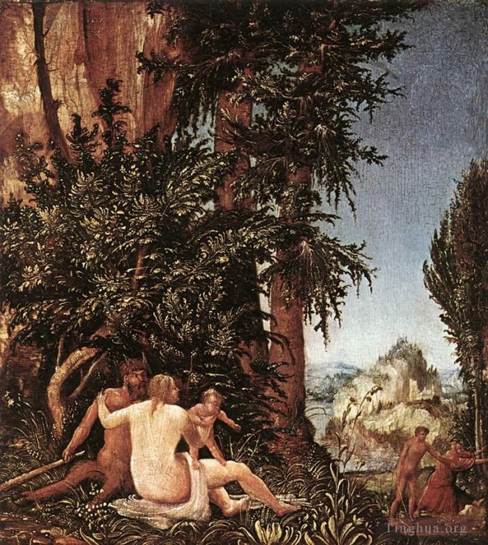 Denis van Alsloot Oil Painting - Landscape With Satyr Family