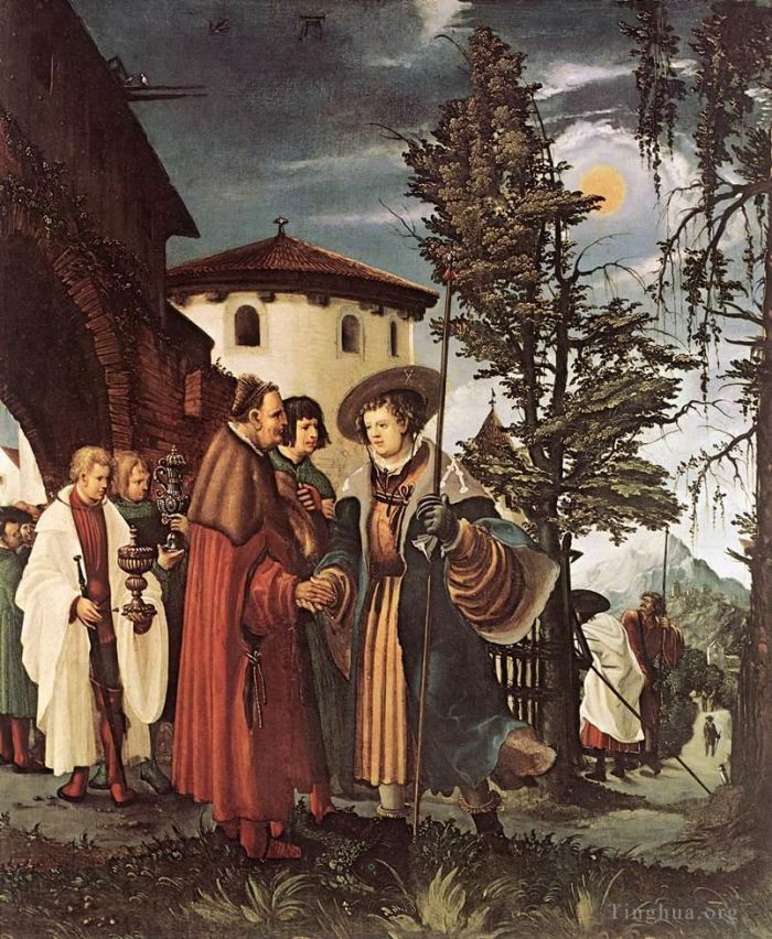 Denis van Alsloot Oil Painting - St Florian Taking Leave Of The Monastery