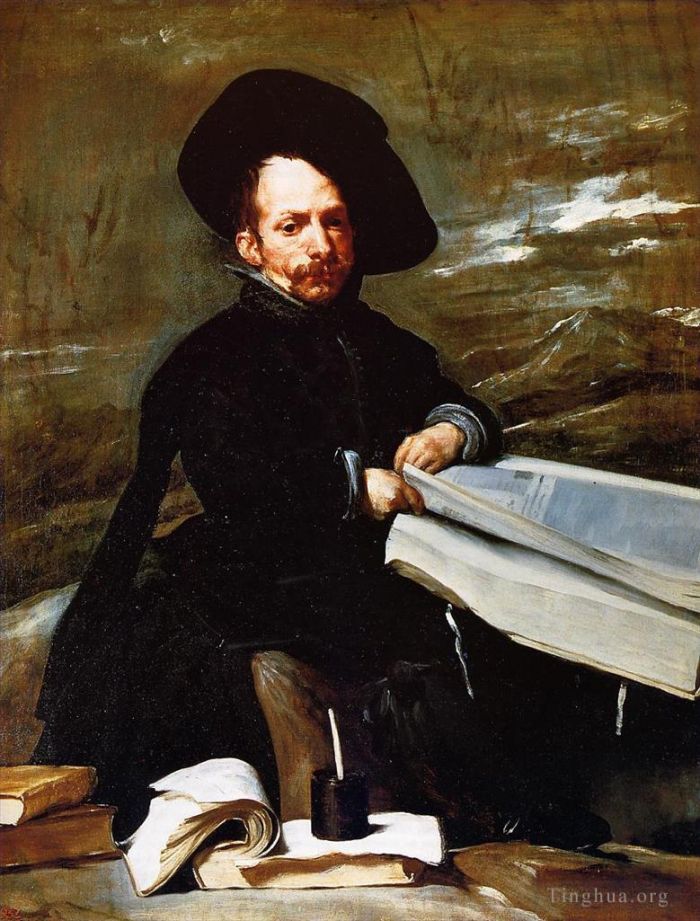 Diego Velazquez Oil Painting - A Dwarf Holding a Tome in His Lap aka Don portrait Diego de Acedo el Primo