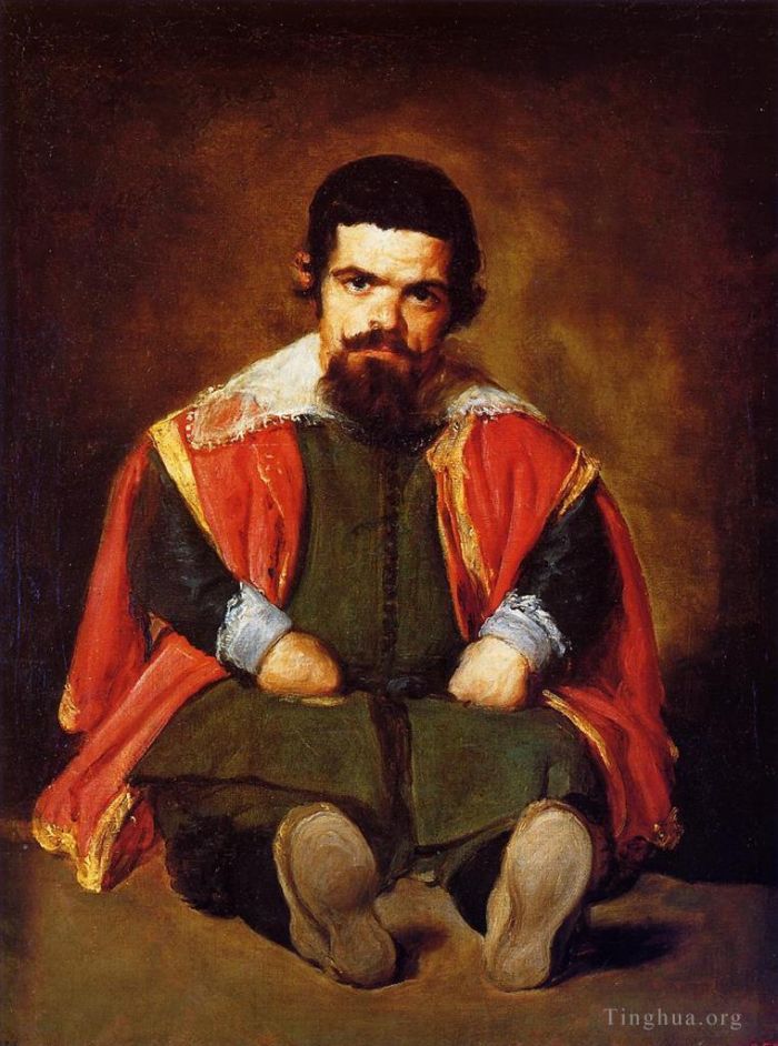 Diego Velazquez Oil Painting - A Dwarf Sitting on the Floor