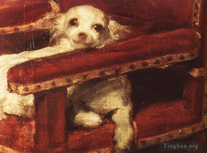 Diego Velazquez Oil Painting - Infante Philip Prosper dog