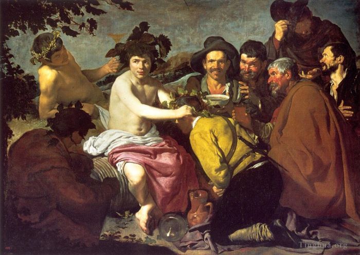 Diego Velazquez Oil Painting - Los Borrachos The Triumph of Bacchus