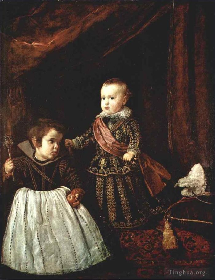 Diego Velazquez Oil Painting - Don Baltasar Carlos with a Dwarf