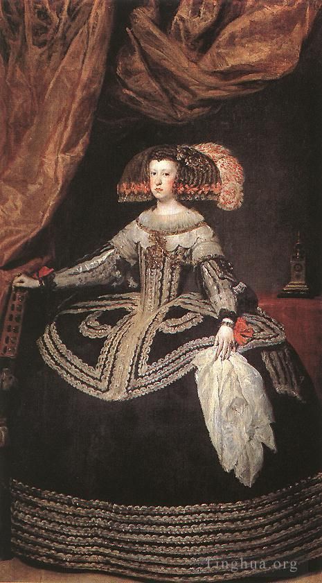 Diego Velazquez Oil Painting - Queen Dona Mariana of Austria