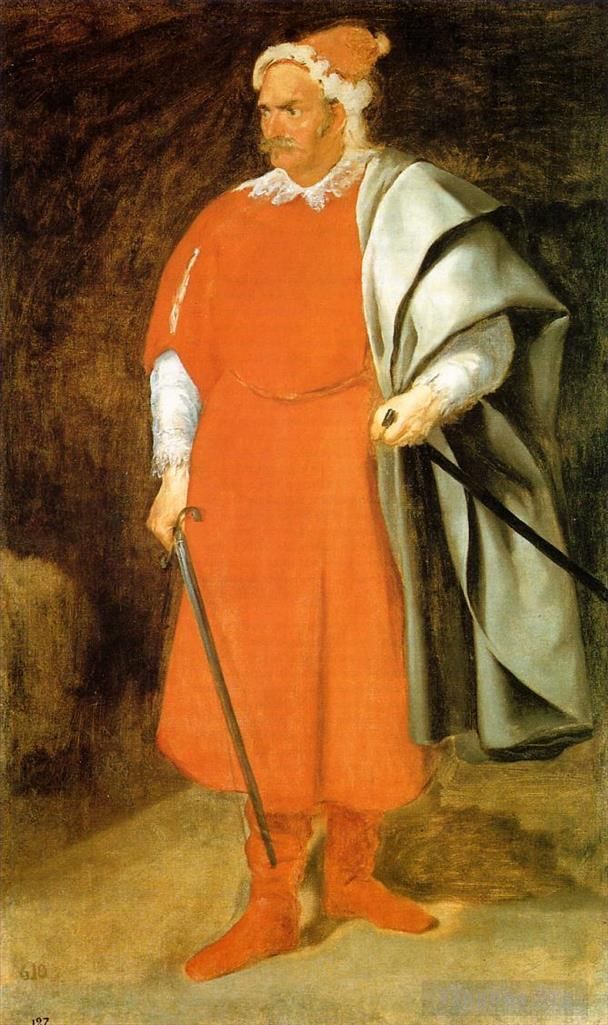 Diego Velazquez Oil Painting - The Buffoon Don Cristobal de Castaneda y Pernia aka Red Beard