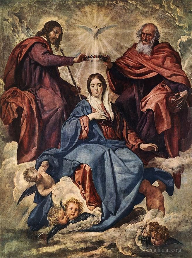 Diego Velazquez Oil Painting - The Coronation of the Virgin