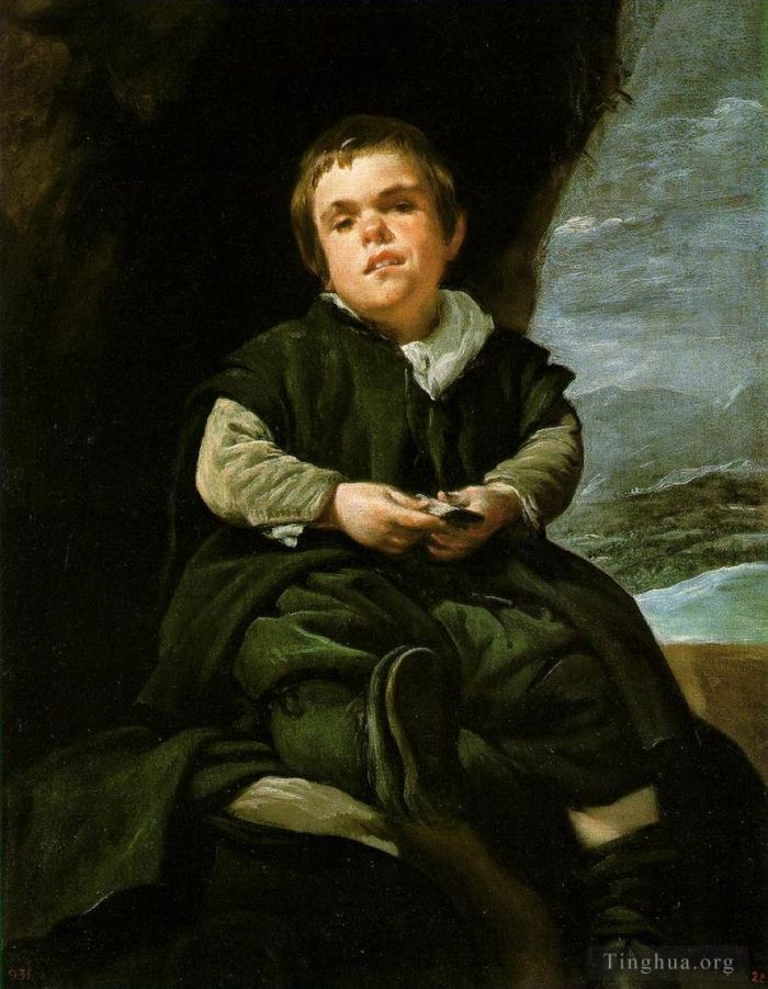 Diego Velazquez Oil Painting - The Dwarf Francisco Lezcano