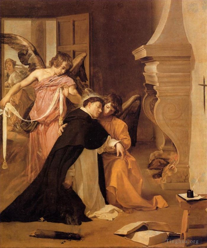 Diego Velazquez Oil Painting - The Temptation of St Thomas Aquinas