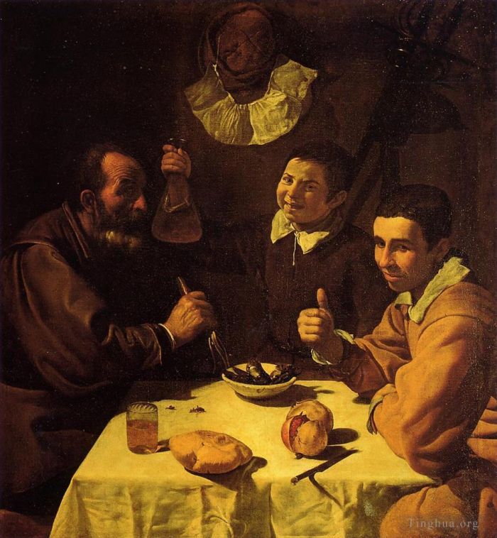Diego Velazquez Oil Painting - The Lunch (Luncheon or Breakfast)