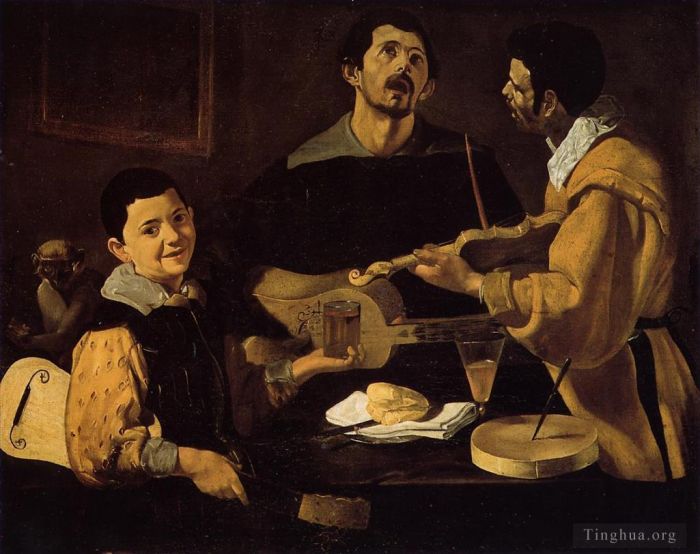 Diego Velazquez Oil Painting - Three Musicians aka Musical Trio