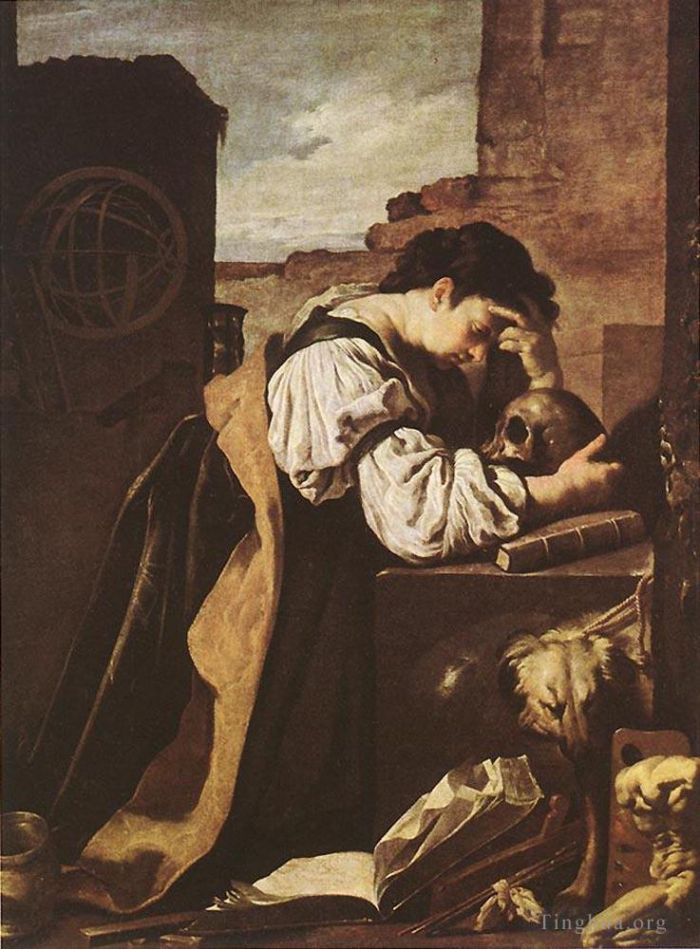 Domenico Fetti Oil Painting - Melancholy 1620