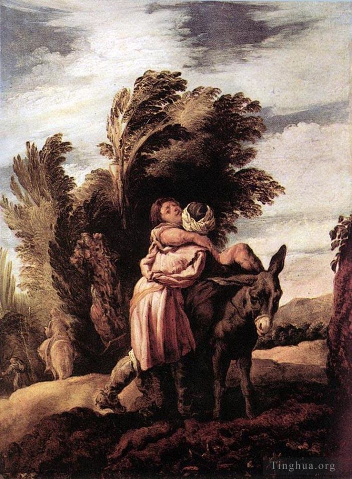 Domenico Fetti Oil Painting - Parable Of The Good Samaritan