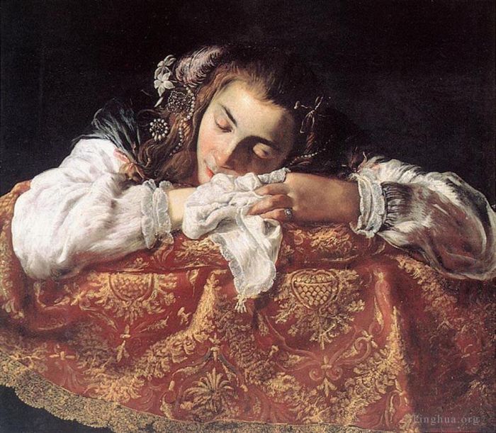 Domenico Fetti Oil Painting - Sleeping Girl