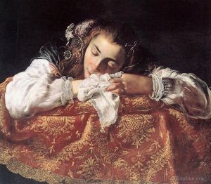 Artist Domenico Fetti's Work - Sleeping Girl
