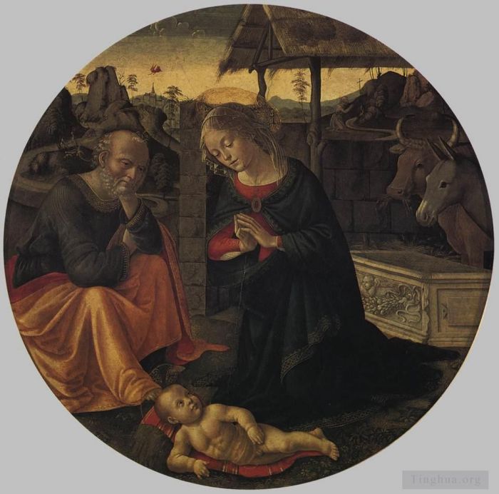 Domenico Ghirlandaio Oil Painting - Adoration Of The Child