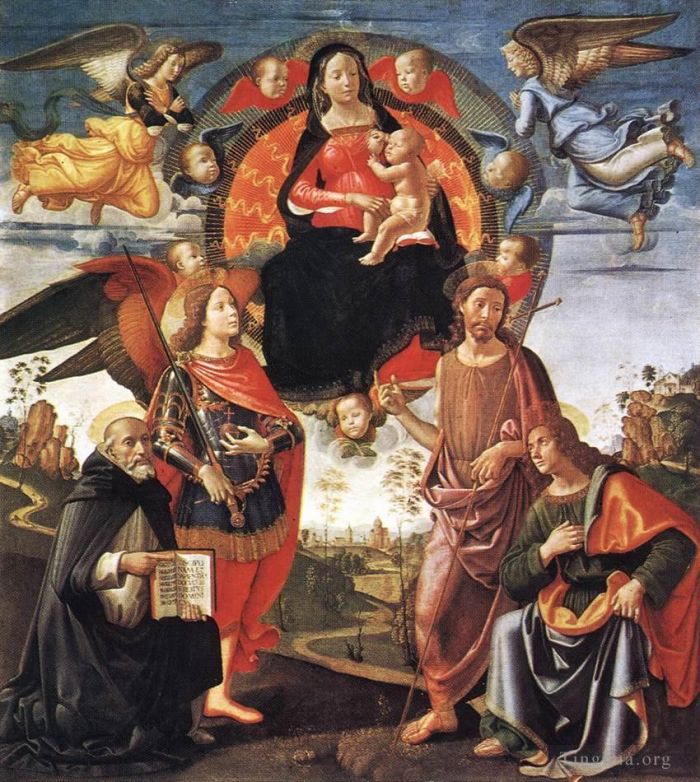 Domenico Ghirlandaio Oil Painting - Madonna In Glory With Saints