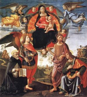 Artist Domenico Ghirlandaio's Work - Madonna In Glory With Saints