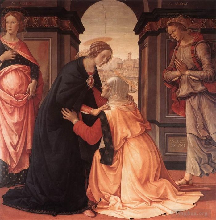 Domenico Ghirlandaio Oil Painting - Visitation 1491